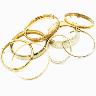 Victorian Gold filled Etched 5 to 8.25 inch Bangle Bracelets #M1531 2