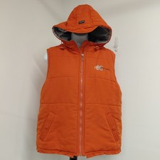 Diesel Zeep Hooded Vest Kids Youth Size 18 Orange Zip Up Jacket Snap Pockets GUC