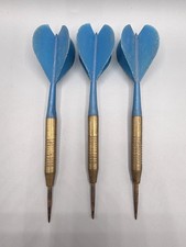 Vintage Brass Dart Set with Blue Flights - 16g