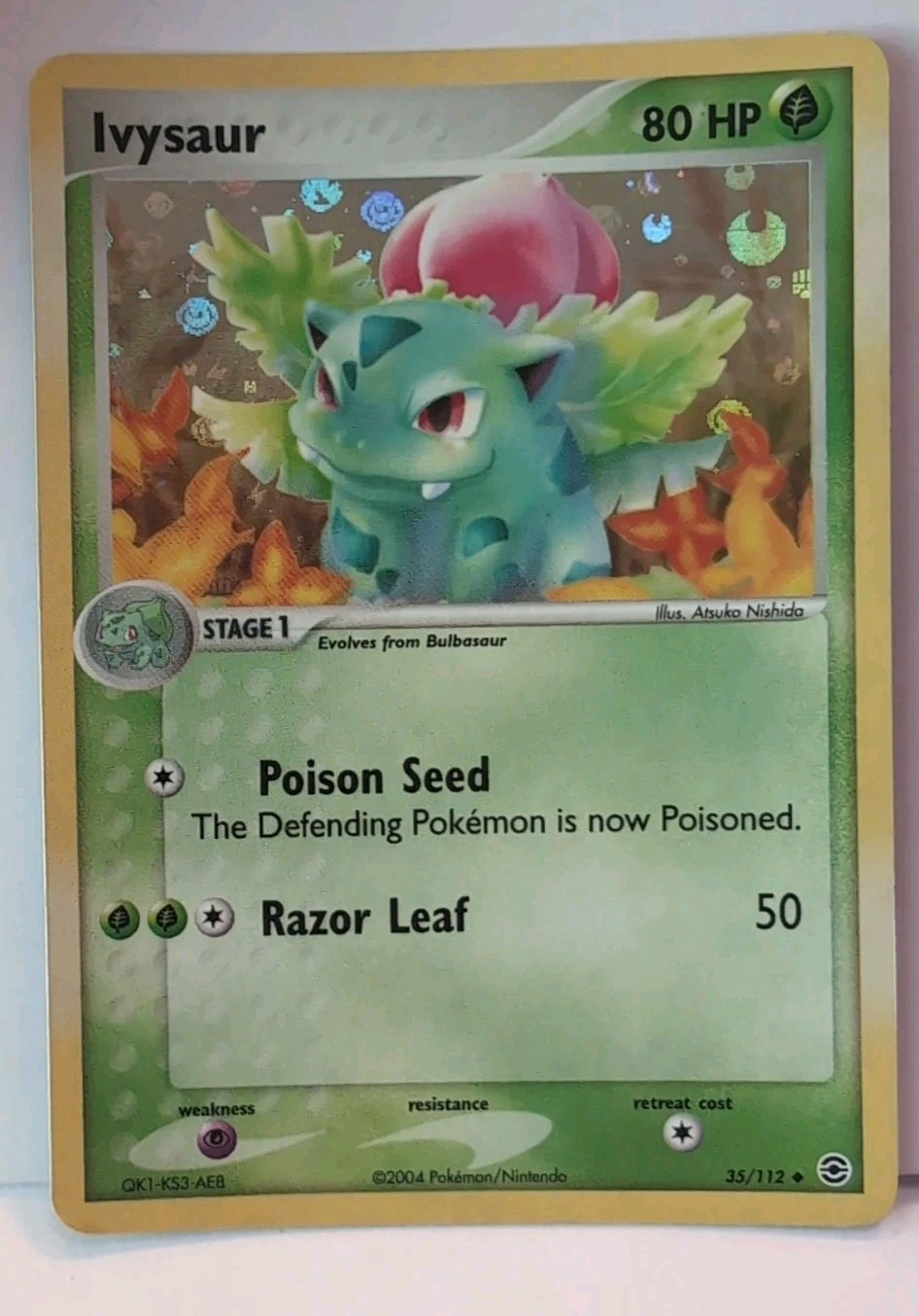 Pokemon TCG Ivysaur Holo Card 35/112 EX FireRed LeafGreen 2004