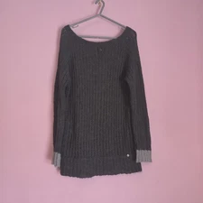 Bench Charcoal Grey Open-Knit Oversized Jumper – Size L