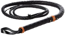 Supplies Handmade Black Leather Bull Whip 9-Feet – Durable Leather Whip for E...