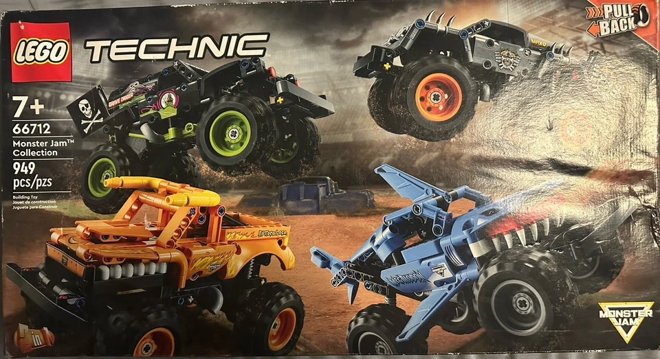 NEW LEGO TECHNIC 66712 Monster Jam Collection 4 Pull Back Trucks - Image 2 of 4