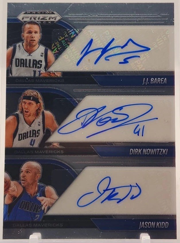 2024-25 PANINI PRIZM TRIPLE AUTO DIRK NOWITZKI 🏀 JASON KIDD 🏀 JJ BAREA RARE 🔥