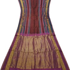 Vintage Multicolor Sarees 100 Pure Kanjivaram Silk Zari Handwoven Sari Fabric