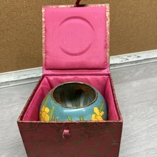 Vintage antique Floral Design Bowl With Case