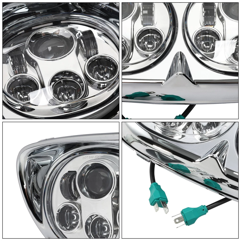 Proyector de lámpara de faro LED doble de 5,75" apto para Harley FLTR Road Glide 1998-2013 Foto 3 de 4