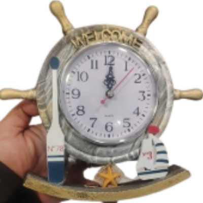 A beautifully designed clock model, crafted from high-quality, handmade wood.
