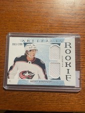 22-23 Artifacts Hockey Kent Johnson Rookie Relic /399 Blue Jackets