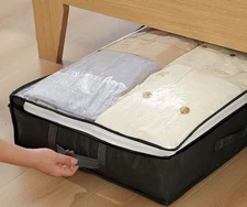 3pc Under Bed Storage Bag Large Capacity Breathable Odorless Black - A0019