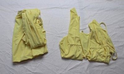 Ego Women's Open Back Top & Micro Skirt Co-Ord EH6 Pastel Yellow Medium (US 8)