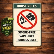 No Smoking No Vaping On Premises Notice 8x12 Aluminum Metal Tin Sign