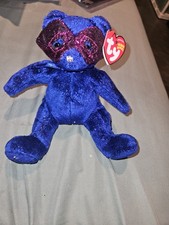2004 Ty Beanie Baby: MARDI GRAS Teddy Bear Stuffed Plush Toy w/Tag in Protector