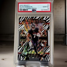 2023 Bijan Robinson Rc Die-cut Zebra Prizm Psa 10 2023 Bijan Robinson Rc Die-cut Zebra Prizm Psa 10