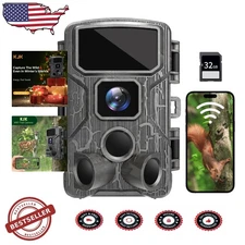 WiFi Game Camera 4K 64MP, 130° Wide Angle, Night Vision,  Waterproof, Motion ...