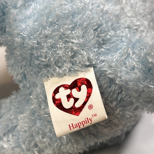 TY Beanie Baby HAPPILY the Blue Bunny Hallmark Gold Crown Exclusive 8" Easter - Picture 9 of 9