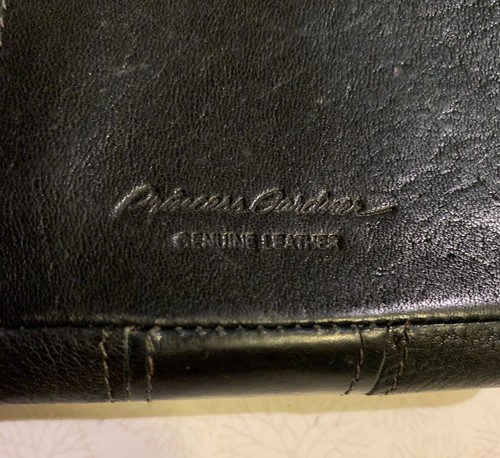 Vintage Princess Gardner Genuine Leather Black Tri-Fold Wallet Card Holder - Picture 2 of 8