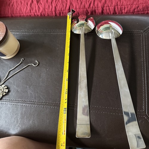 Forchetta e cucchiaio per servizio insalata tono argento - Foto 5 di 6