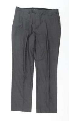 Next Anzughose Hose Herren grau Wolle 34 W 31 L klassische Passform