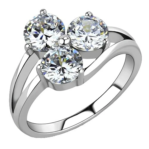 Piedra de Circonio De Acero Inoxidable cóctel Anillos de Moda