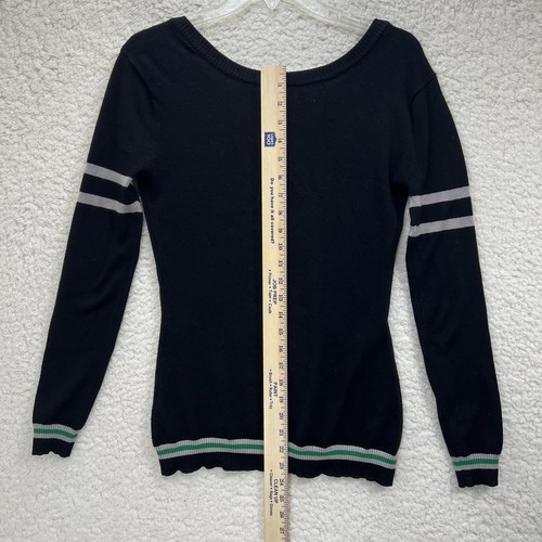 Harry Potter Cardigan Sweater Womens Size XS Black Slytherin Crest Knit Cardigan - Picture 7 of 7