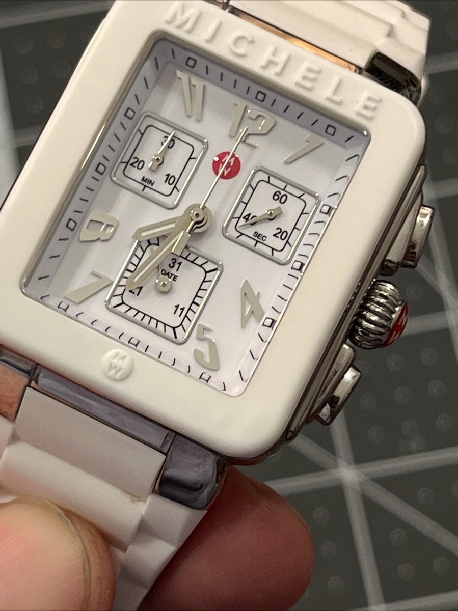 Michele Park Jelly Bean Women's White Watch Chronograph New