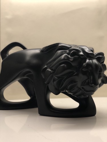 Impresionante Modernista Escultura de Cerámica León Negro C. Shultz ~ Firmada y Fechada - Imagen 3 de 6