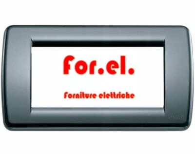 Vimar 16764.15 Plakette Rondo 4 Module Grau Graphit