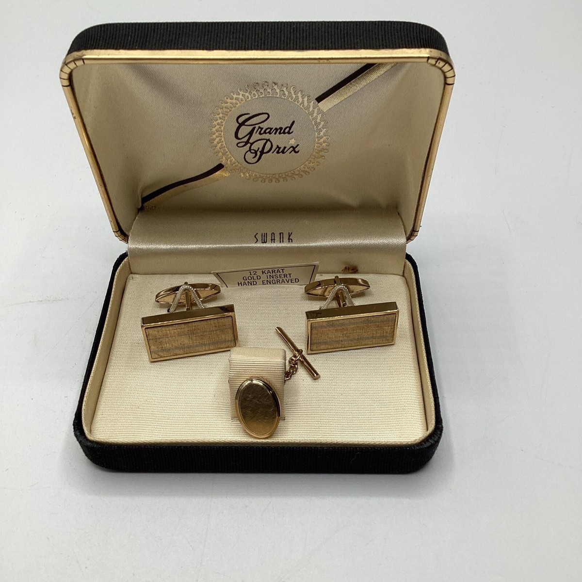 Swank Grand Prix 12K Cuff Links/ Tie Tac | eBay