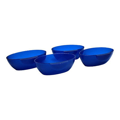 Tupperware Little Dippers w/Hooks for Dip Set of 4 Sapphire Blue NOS