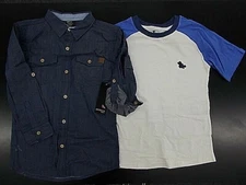Boys American Hawk L.S. Button-Up & T-Shirt 2PC Set Sizes 2T  - 10/12