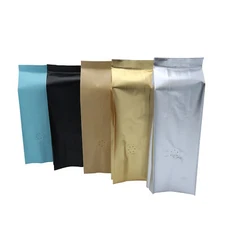 Heat Sealable Aluminum or Kraft Coffee Bag with Side Gusset and Vent (25 Bags)
