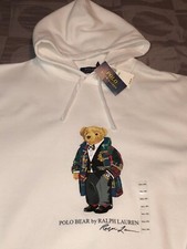 POLO RALPH LAUREN Men  s White Polo Bear Fleece Pullover Hoodie NWT Size 3XLT