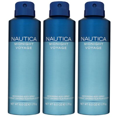 Nautica Midnight Voyage 3 x 170 g Deodorant Spray Deospray Deodorant Deo Spray D