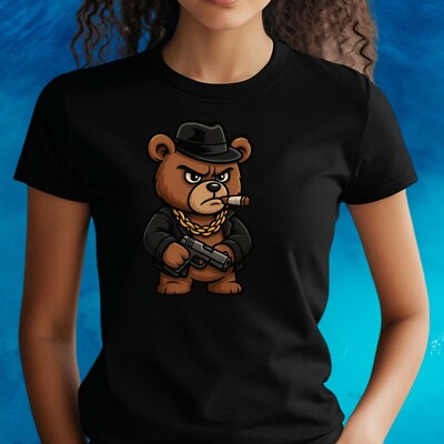 T-Shirt Gangster Teddybär   Süß & Gefährlich, Funshirt Unisex, Geschenk