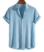 Men's Button Down Shirts Casual Short Sleeve Dress Shirts Summer Beach Shirts