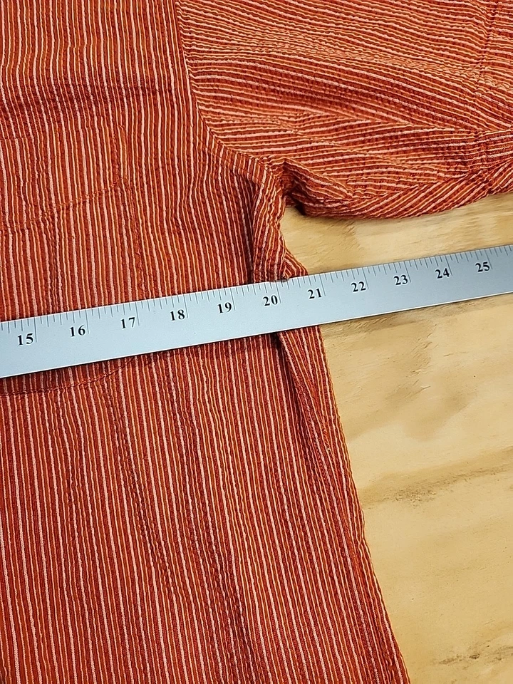 Camisa Aloha de manga corta de algodón arrugado naranja Catalina Island Wear para hombre mediana Foto 3 de 4