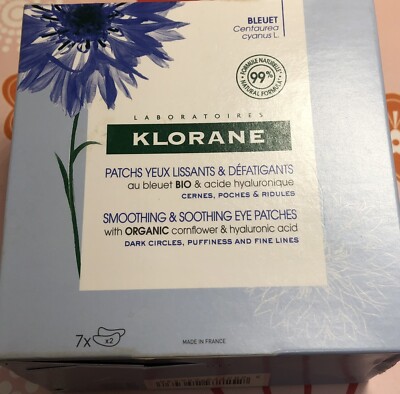 KLORANE Smoothing & Soothing Eye Patches w/Cornflower 7 Pairs NIB