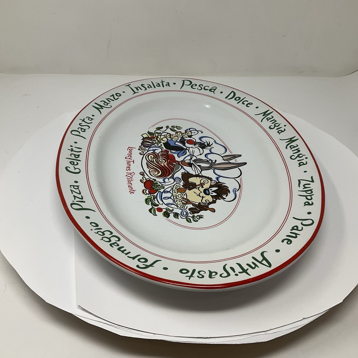 Vintage 1994 Looney Tunes Ristorante Platter Warner Brothers