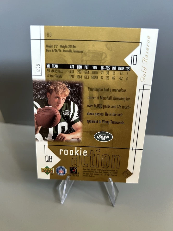 2000 Upper Deck Gold Reserve - #180 Chad Pennington /2500 (RC) - Image 2 of 2