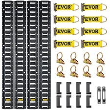E Track Tie-Down Rail Kit 30PCS 5FT E-Tracks Set with Durable Polyester Straps