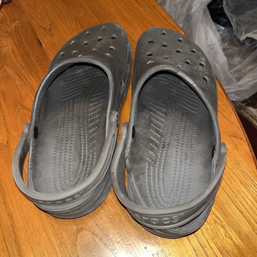 Crocs Gray Clogs Slip On Pool Beach Single Strap Water Shoes Children's Size 12  - Bild 2 von 7
