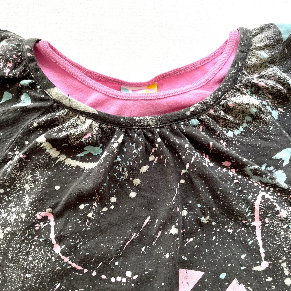 Vestido Roxy Niñas Adolescentes Wahine 2T Capas Pintura Salpicaduras Años 80 Gráfico Niño Pequeño  Foto 3 de 4