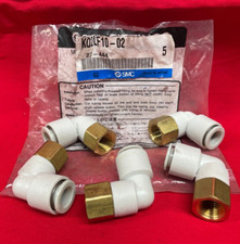 SMC 90° ELBOW KQ2LF10-02 10MM PUSHLOK TUBE 1/4" NPT  ** LOT OF 5 **