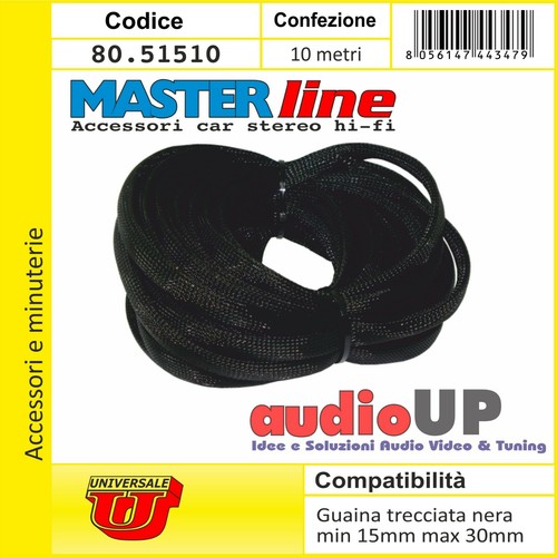 Protezione Cavi Antitaglio Guaina Calza Per Cavi BB20/10 Nero - 10mt, Diametro 16-22mm, Protezione Antitaglio, Polietilene Rivestimento Cavi Polietilene - Foto 2