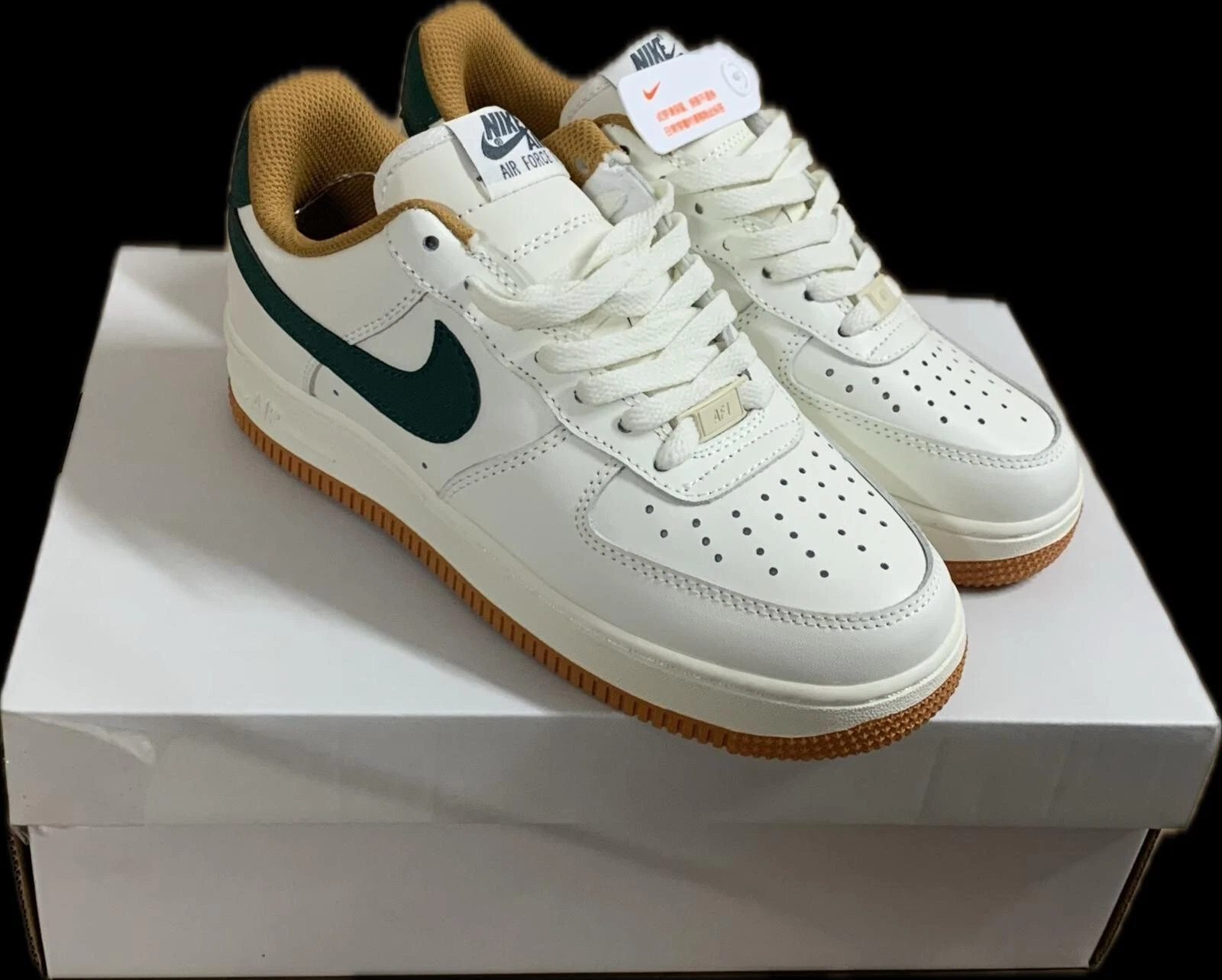 Nike Air Force 1 '07 Sneakers da Uomo Donna VERDE BIANCHE TAGLIA 45