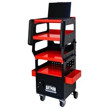 4 Tier Rolling Tool Cart Mechanic Storage Trolley for Automotive Diagnostics