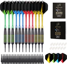 Centaur 12 Pack Soft Tip Darts, Professional 18 Gram Plastic Tip Dart Sets with