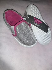 Toddler Girls Silver Glitter Shoes Swiggles Size 5