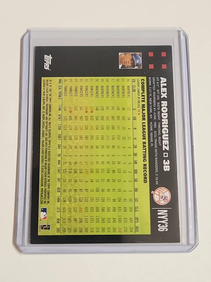 2007 Topps New York Yankees Limited Edition Gift Set Alex Rodriguez #NYY36 - Image 2 of 2